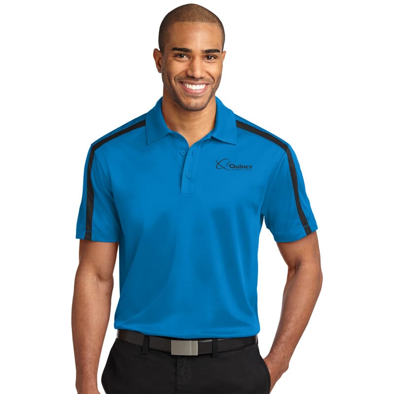 Quincy Port Authority Performance Colorblock Stripe Polo