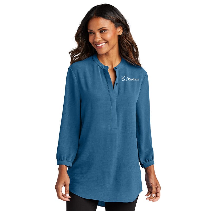 Quincy Port Authority Ladies 3/4-Sleeve Textured Crepe Tunic