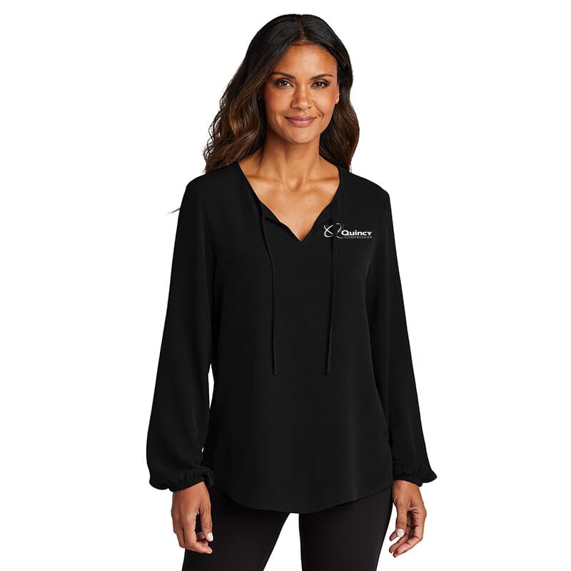 Quincy Port Authority Ladies Textured Crepe Blouse