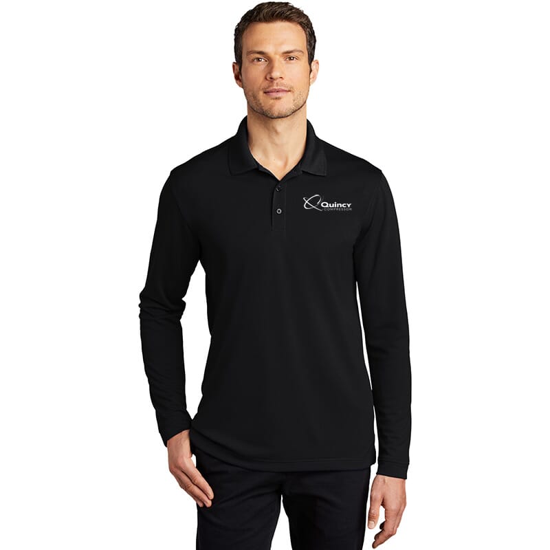 Quincy Port Authority Dry Zone UV Micro-Mesh Long Sleeve Polo