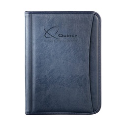 [2300133-BL-] Quincy DuraHyde Zippered Padfolio