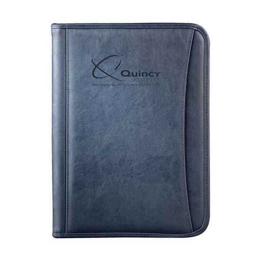 [2300133-BL-] Quincy DuraHyde Zippered Padfolio