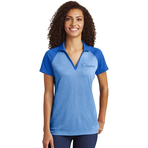 [2300444] Quincy Sport-Tek Ladies RacerMesh Raglan Heather Block Polo
