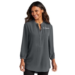 [101058063] Quincy Port Authority Ladies 3/4-Sleeve Textured Crepe Tunic